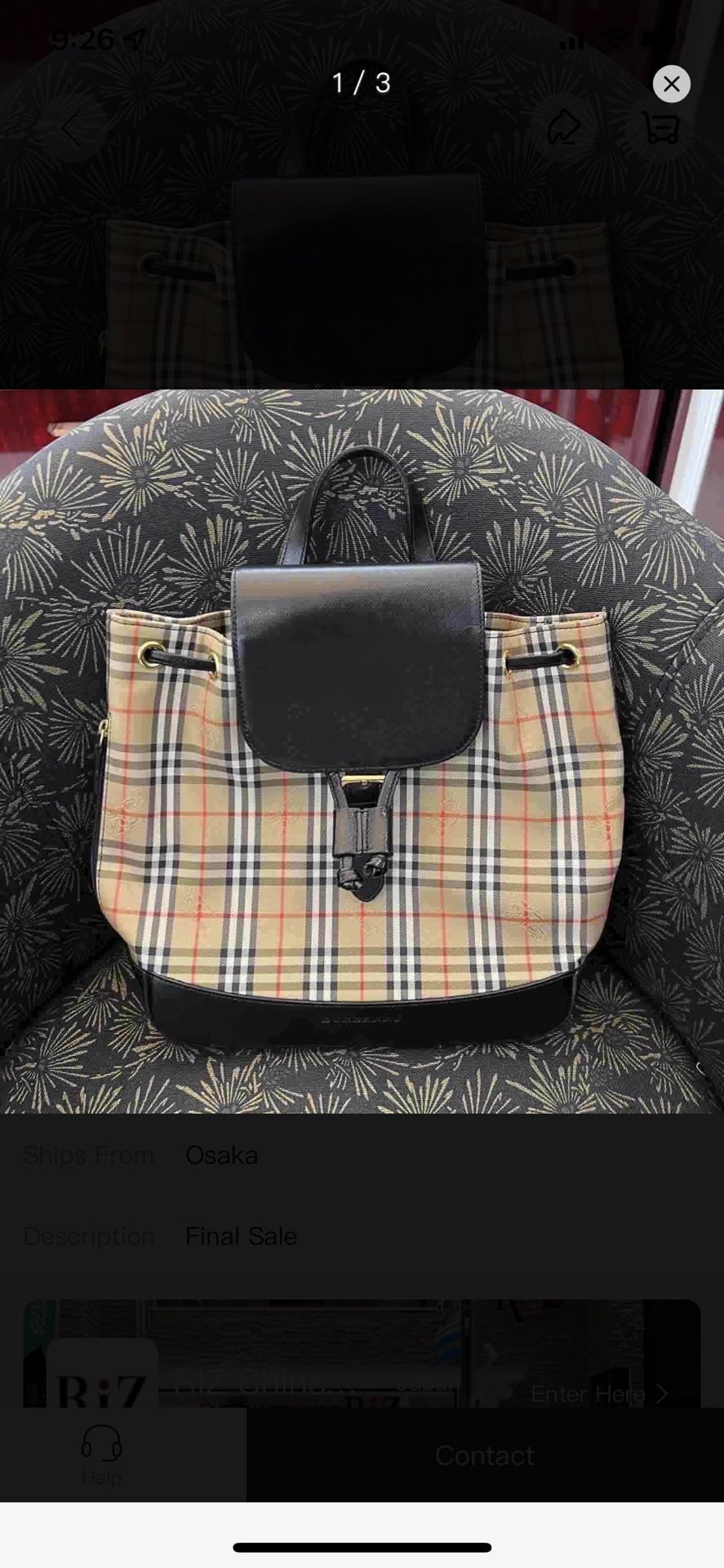 Vintage Burberry Backpack 