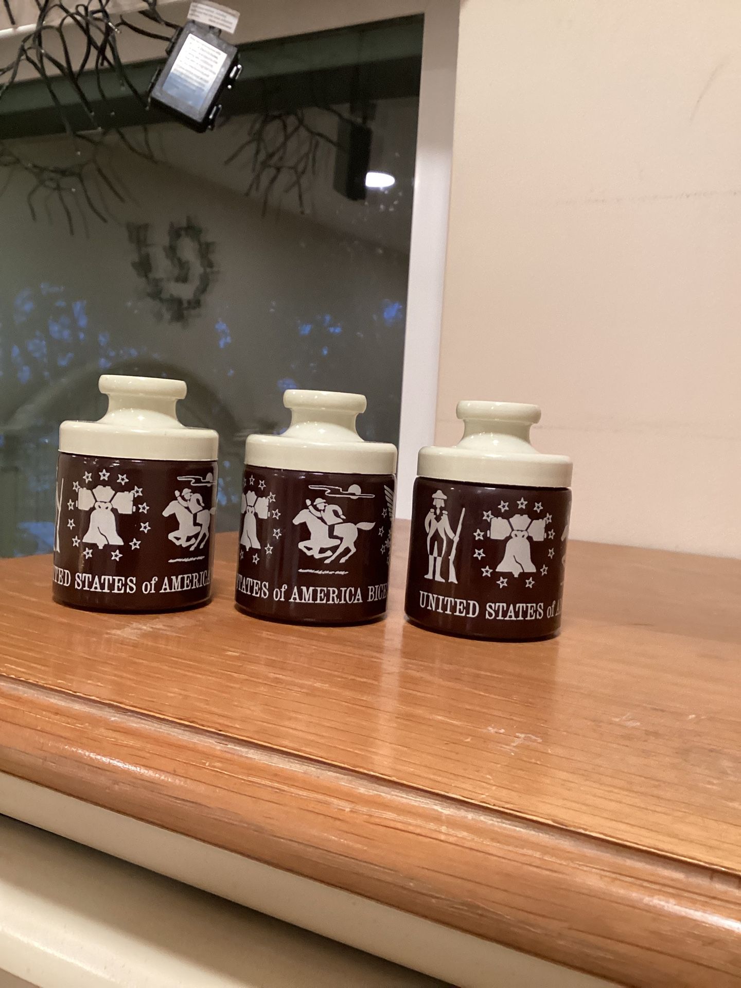 Vintage Bicentennial Mustard Jars. (set Of 3)
