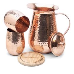 Stunning Copper Water Pitcher Set