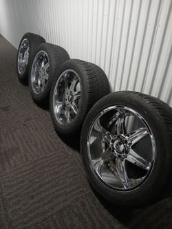 Tires&rims moz 22 in wheells 6 lug chevy alum chrome wheells with lug nuts tires o er 60 %