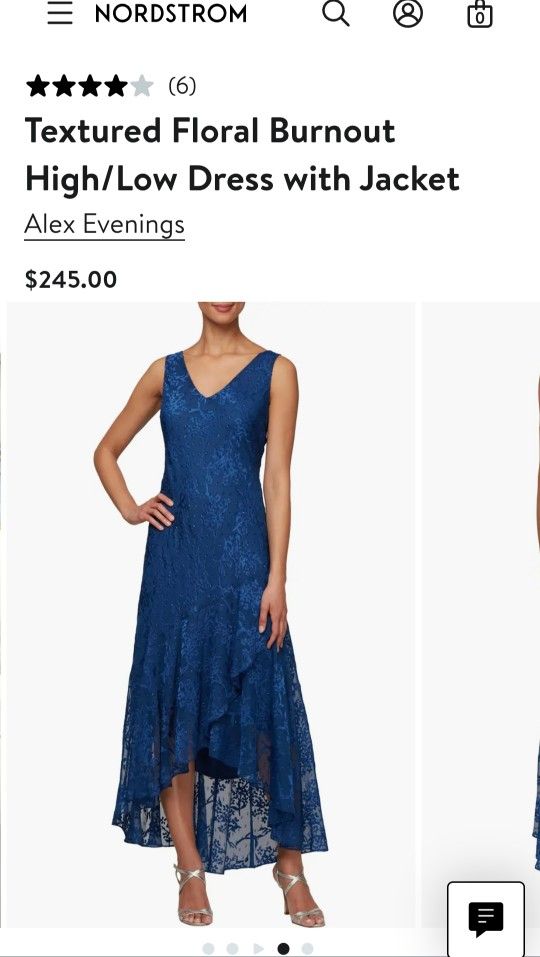 ALEX BLUE EVENING DRESS WITH SEQUIN DETAIL