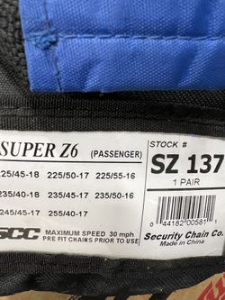 SCC Super Z6 SZ 137 Cable Tire Snow Chains