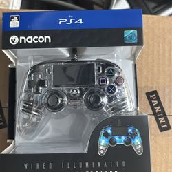 Wired Illuminated Ps4  Compact Controller Blue