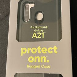 on. Rugged Phone Case for Samsung Galaху A21, Black