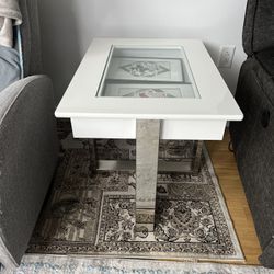 Modern End table With Removable Glass Top