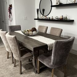 Gray Dining Table With 6 Chairs