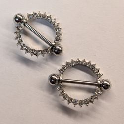 14g Zirconia nipple jewelry