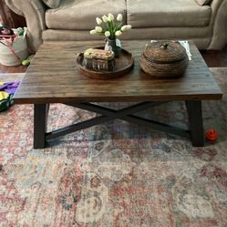 Coffee Table Reclaimed Wood Solid Iron