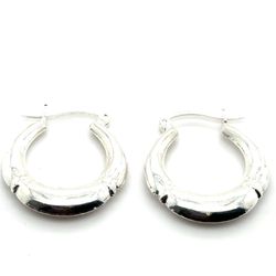 925 Sterling Silver Polished Hollow Hoop Hanging Earring 3.16grams 177243 2