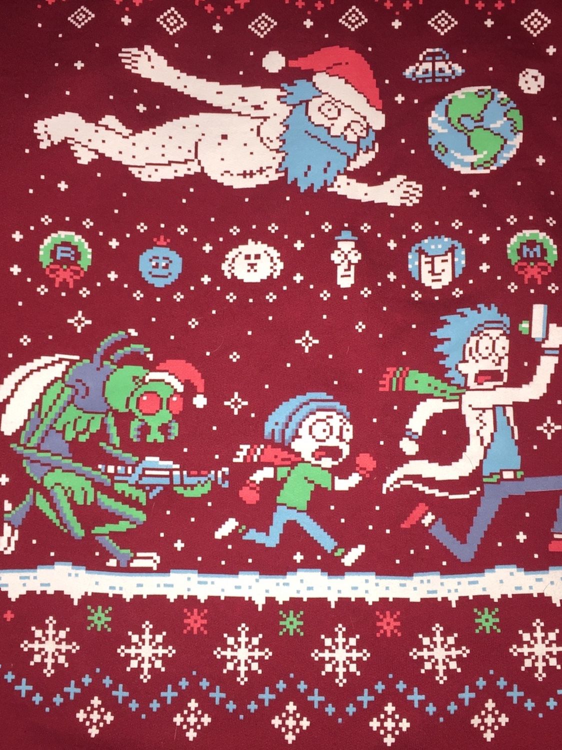 Rick and Morty Adult Swim Christmas Sweatshirt Adult XL