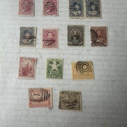 Hawaii Old Stamp Group Of 13 Used 