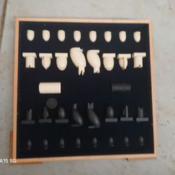 Wooden chess/ checker set
