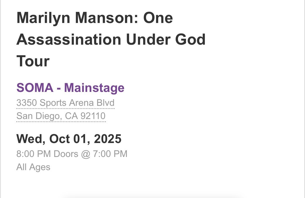 Marilyn Manson Ticket