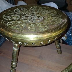 Persian 3 Legged Foot Warmer Brass Stool