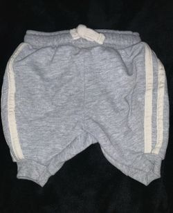 Nb Baby Gray Jogger Pants with White Stripes