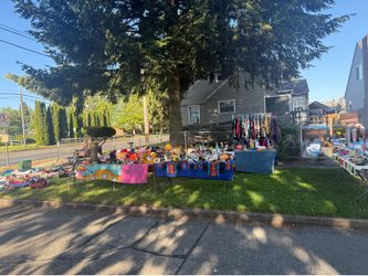 Yard sale Sunday June 14th clothes shoes nick nacks purses & more
