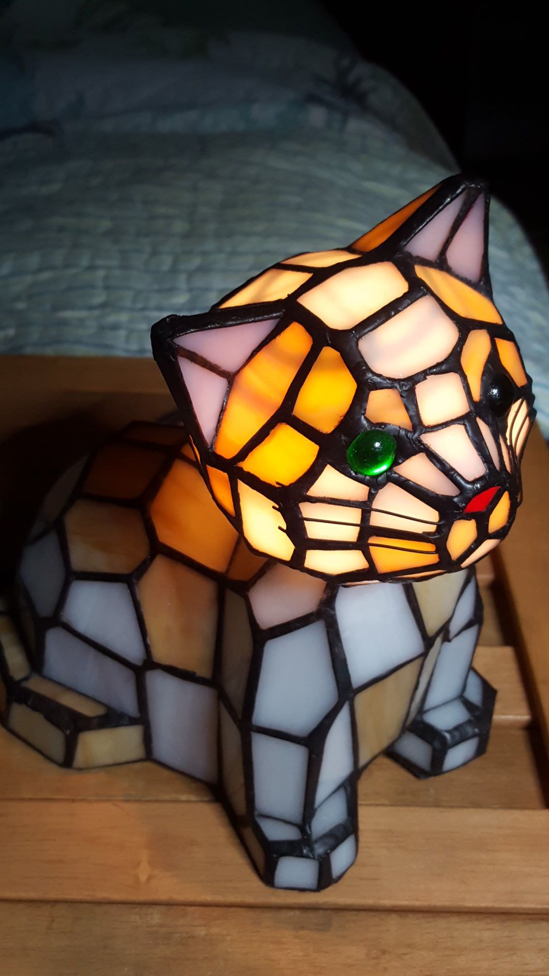 Stained Glass Kitty Night Light