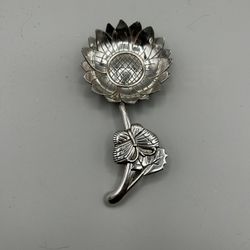 Ganz Zinc Sunflower with Butterfly Spoon Rest in silver