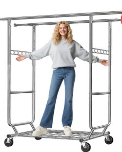 Double sided, heavy duty clothes, rack