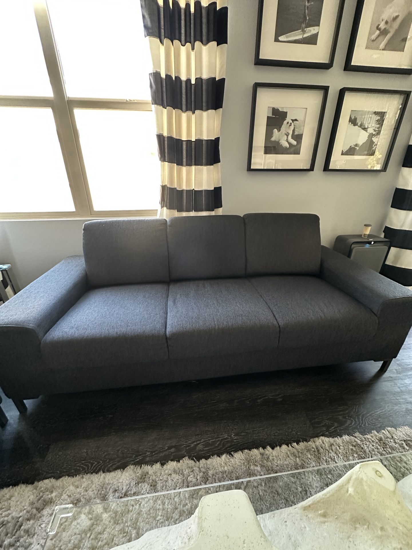 Pair Of Modern Dark Grey Couches (2x)