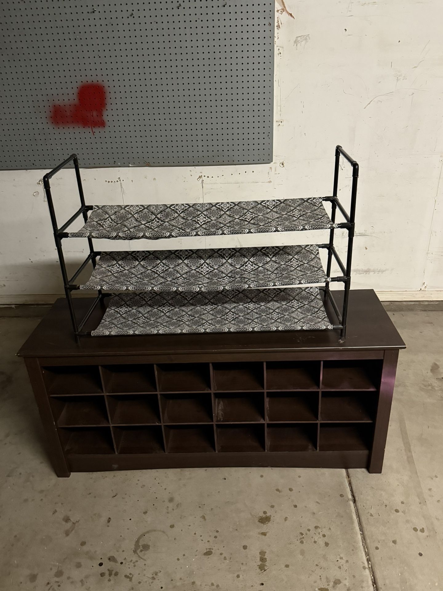 Shoe Bench 18 Cubbies Shoe Storage Bench And Shoe Holder