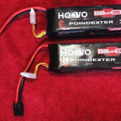 HOOVO 4S Lipo Battery 14.8V 6500mAh 120C RC Battery Pack with TR Plug for Maxx X-Maxx RC Car Truck Buggy Crawler Helicopter Drone,2Packs