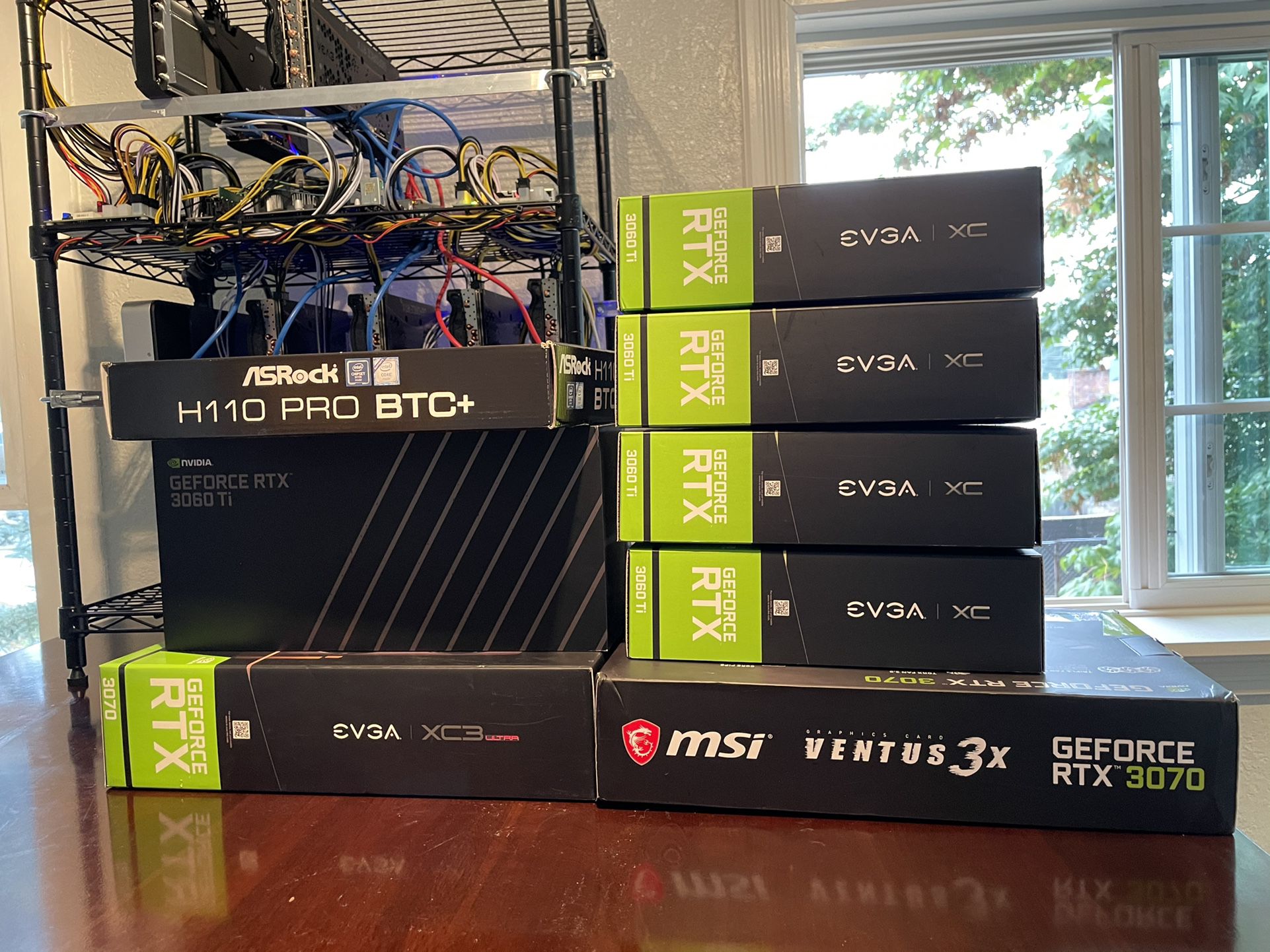 350m/hs cryptocurrency Mining Rig NVIDIA 30 Series GPU’s (1 Month Old)