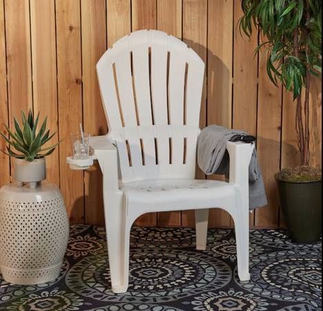 Big Easy Adirondack Chair – White & Teal - Resin