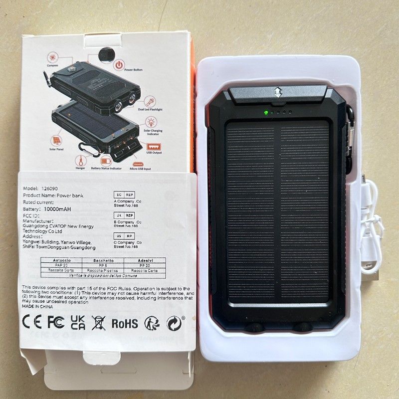 Brand new! 8000mAh portable solar power bank.