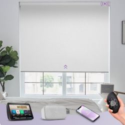 Graywind Motorized Roller Shades Work with Alexa Google Smart Blackout Shades