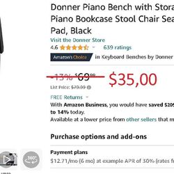 Piano Bench DONNER