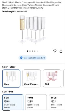 Champagne disposable glasses