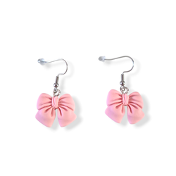 Pink Bow Dangle Earrings