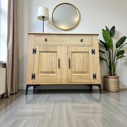 Newly Refinished Solid Wood Buffet / Cabinet – H.T. Cushman