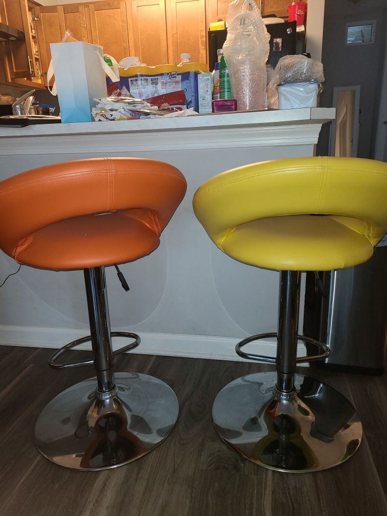 Yellow & Orange bar stools