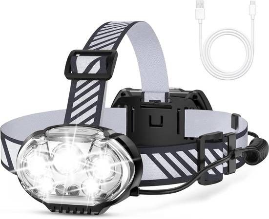 Brand New Rechargeable Bright 20000 Lumen Headlamp IPX4 Waterproof 8 Modes