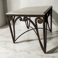End Table 27”x27x25” Iron/marble
