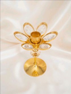 Vintage Lövsjö Sweden Gold-Plated Candleholder – Scandinavian Decor