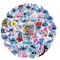 50 Pieces Not Repetitive Stitch Waterproof Stickers Pack 