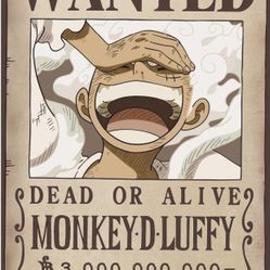 One Piece Wanted Luffy Hand Wall Poster