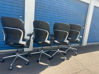 Steelcase Leap V2 executive Office Chairs leather with Chrome base