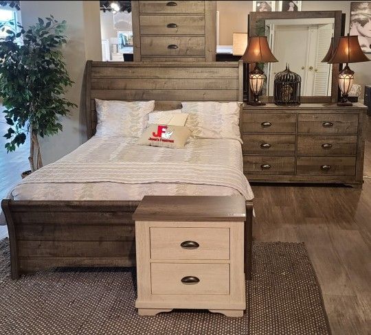 Brand New! 7pc Queen/king Bedroom Set 😍/ Take it home with Only $39down/ Hablamos Español Y Ofrecemos Financiamiento 🙋
