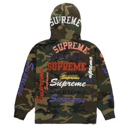 SUPREME MULTI LOGO HOODIE WOODLAND CAMO SIZE MEDIUM 