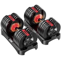 Adjustable Dumbbells Set of 2，Free Weights Dumbbells Set，Adjustable Dumbbell Set，52.5 lbs pair