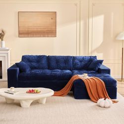 Modular Sectional Sofa, 102" L-Shaped Corduroy Couch
