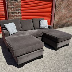 Brown / Tan Reversible Sectional with Dual Chaise Option! ***Free CurbSide Delivery***