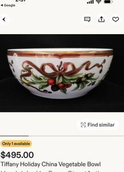 Tiffany Holiday Vegetable Bowl
