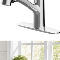 McKenna Single Handle Pull Out Sprayer Kitchen Faucet in Polished Chrome with Turbo Spray and FastMount