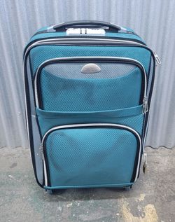 Teal Carry-On Rolling Suitcase w/4 wheels