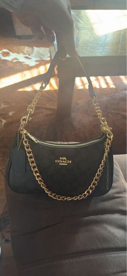 Coach Signature Shoulder Bag with Chain Strap